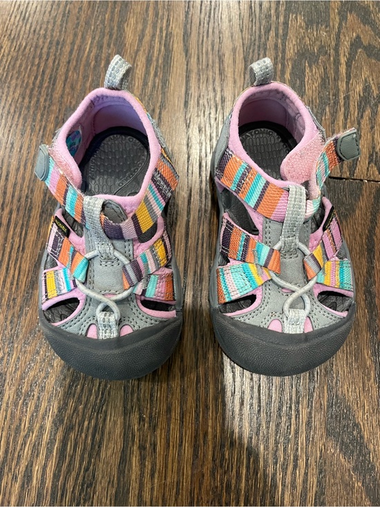 Keen Other - Keen Kids Gray Sandals with Pink & Multicolor Straps